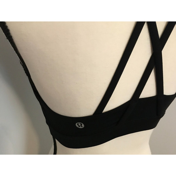 Lululemon Energy High Neck Black Sports Bra - Size 6 - Picture 4 of 8